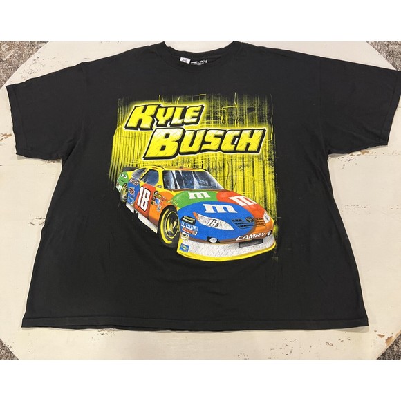 Kyle Busch XXL 2011 Tee Nascar #18 Suspended Racing Champion M&M Car Logo 2 side - Picture 15 of 16